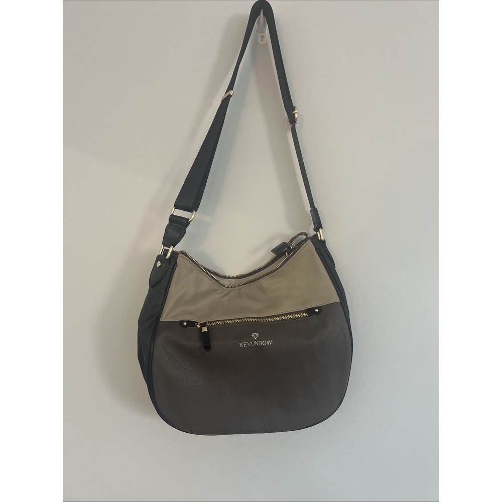 Kevin is Purse Women's 13 Inch Brown/Tan/Black Crossbody Strap